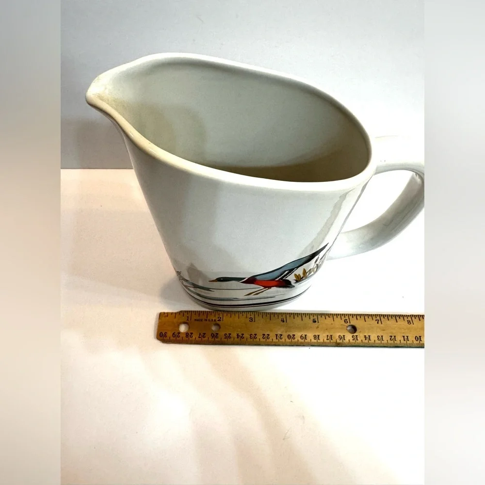 Vintage Mallard Ducks & Cattails Pitcher Epoch Korea